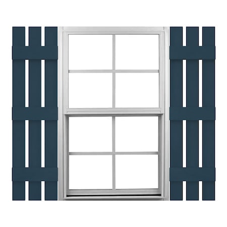 Ekena Millwork 12-in. W x 59-in. H Mid-America Vinyl, Standard Size Three Board Spaced Shutters, 036, Classic Blue, PR 00031259036